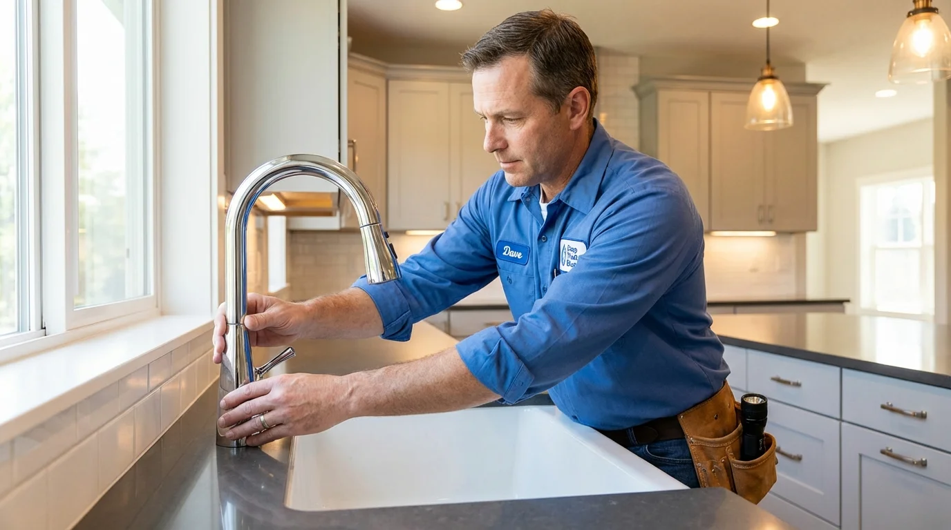 Kitchen faucet installation by Johns Plumbing LLC in Llano