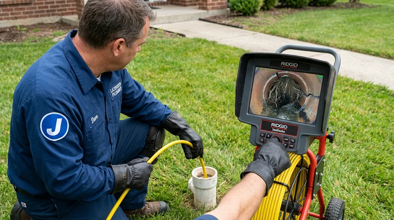 Sewer camera inspection being performed by Johns Plumbing LLC in Llano