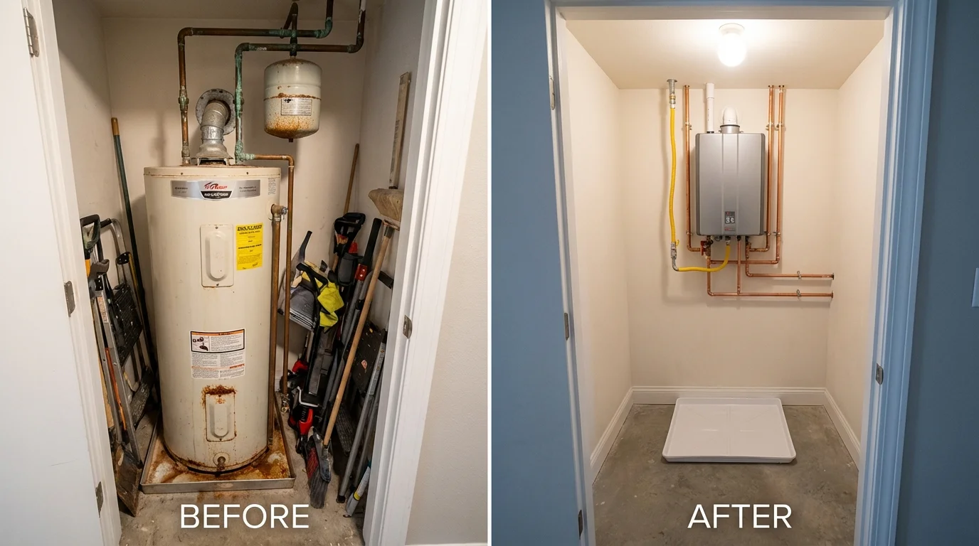 Tank water heater versus wall-mounted tankless unit comparison for Llano, TX homeowners